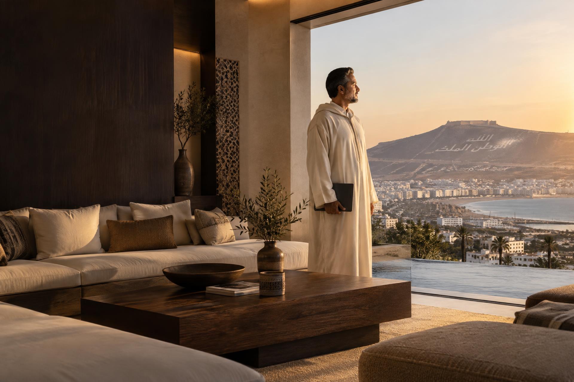Propriétaire marocain en fouqiya dans un logement premium avec vue sur Agadir